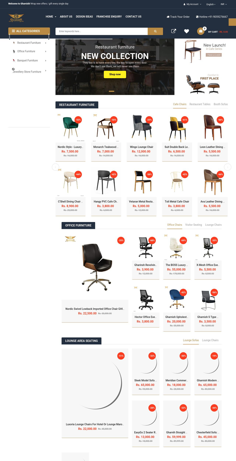 gharnish.com shopify website screenshot