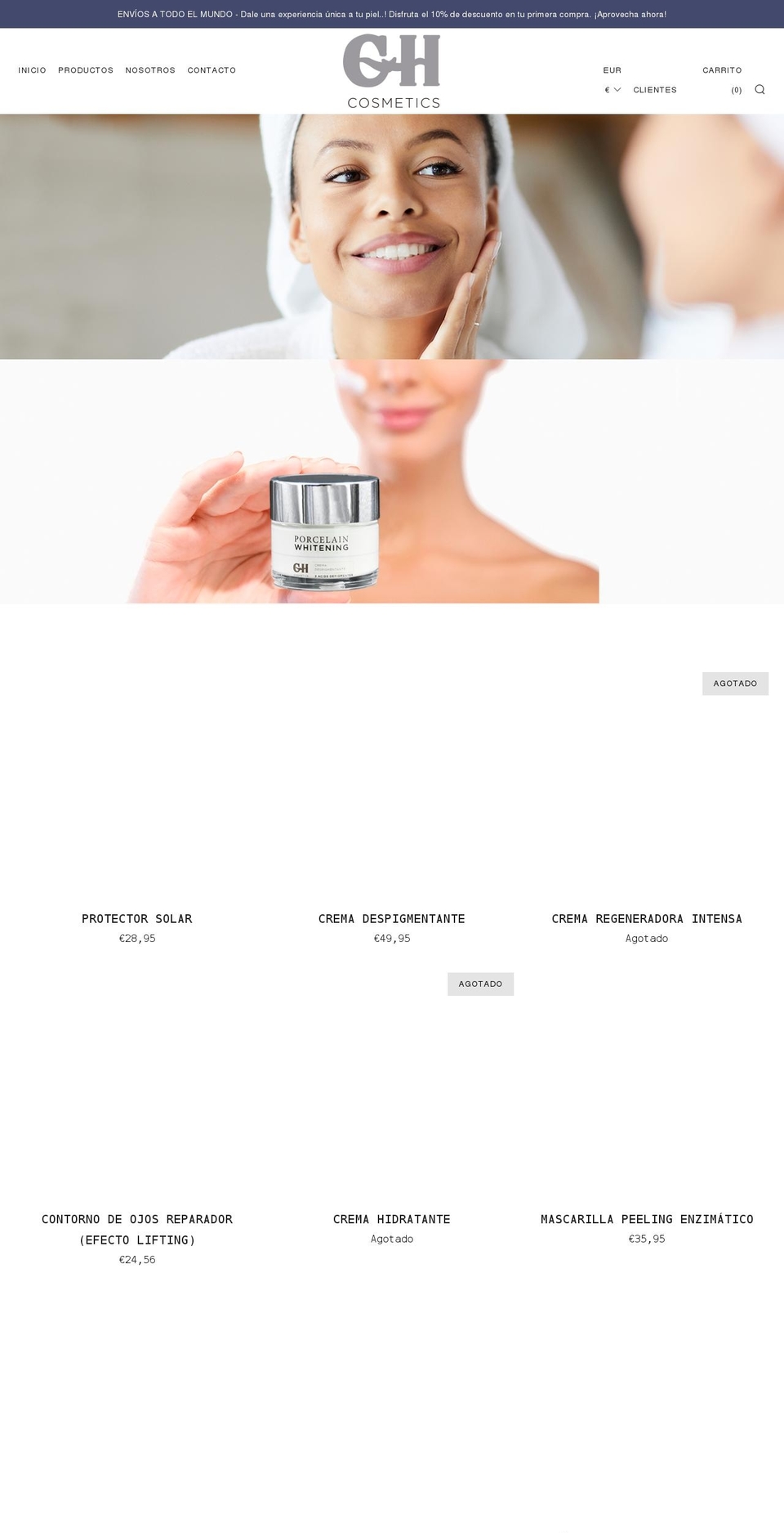 ghcosmetics.com shopify website screenshot