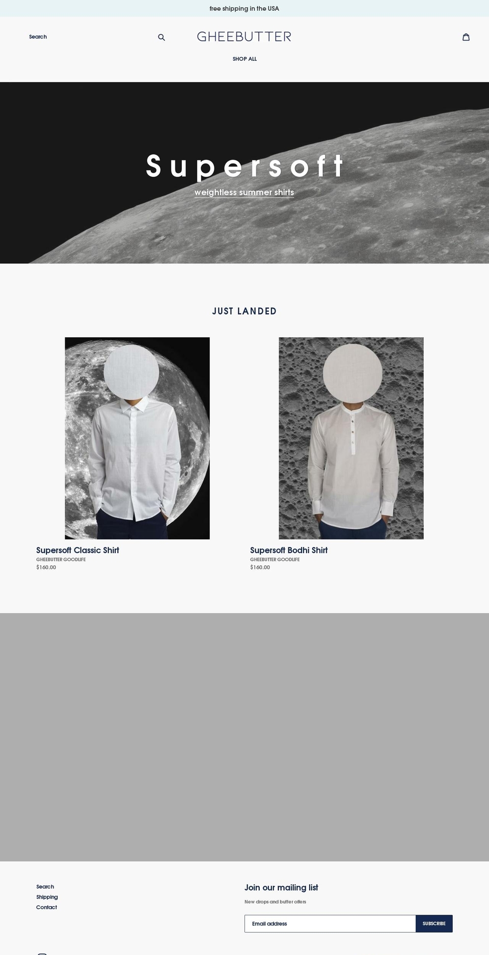 gheebutter.com — Shopify storefront screenshot