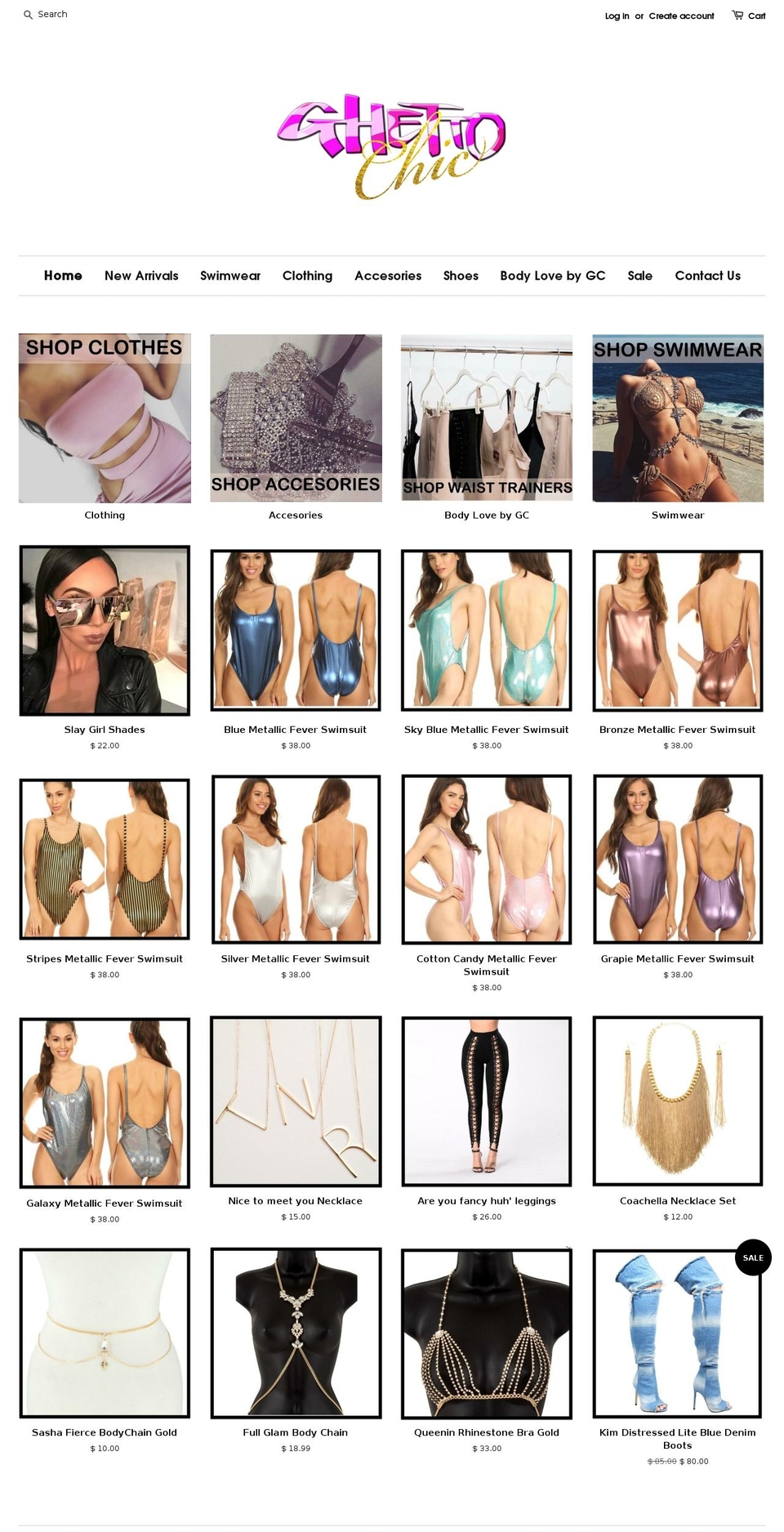 ghettochiconline.com shopify website screenshot