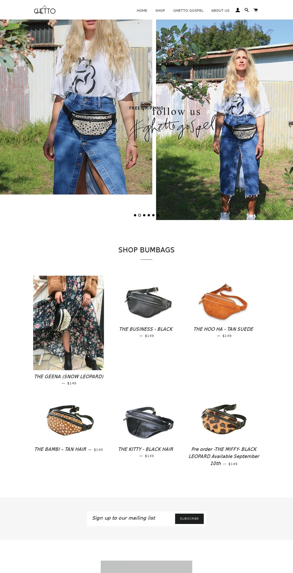 ghettothelabel.com — Shopify storefront screenshot