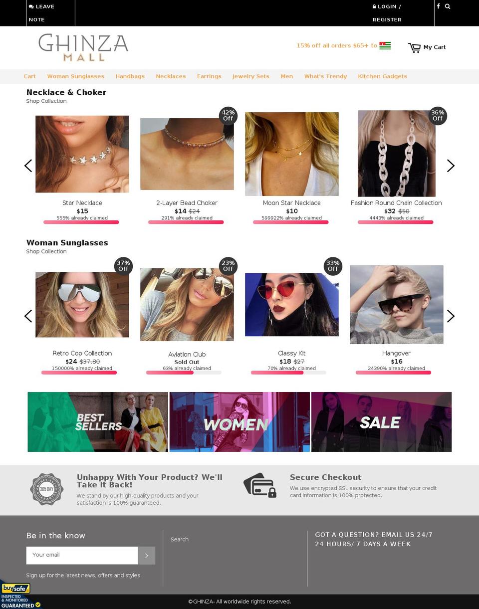 proshopify-v-4-1-1 Shopify theme site example ghinza.com