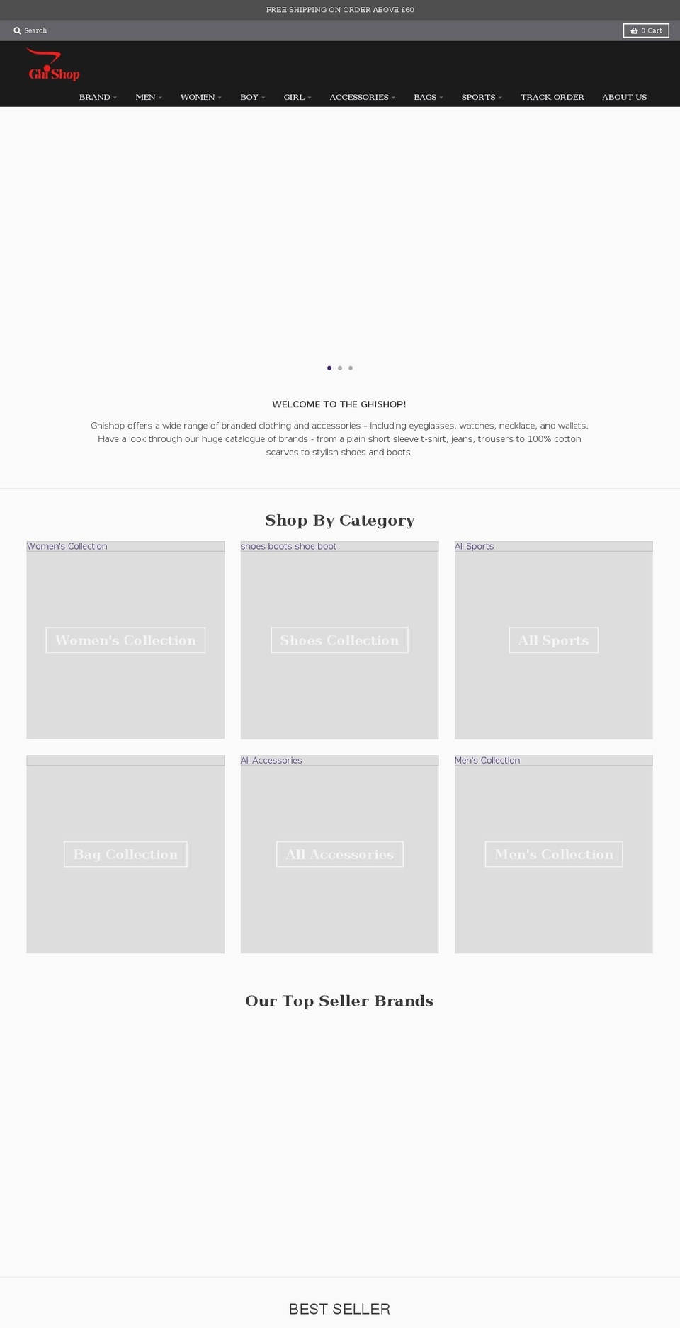 ghishop.com shopify website screenshot