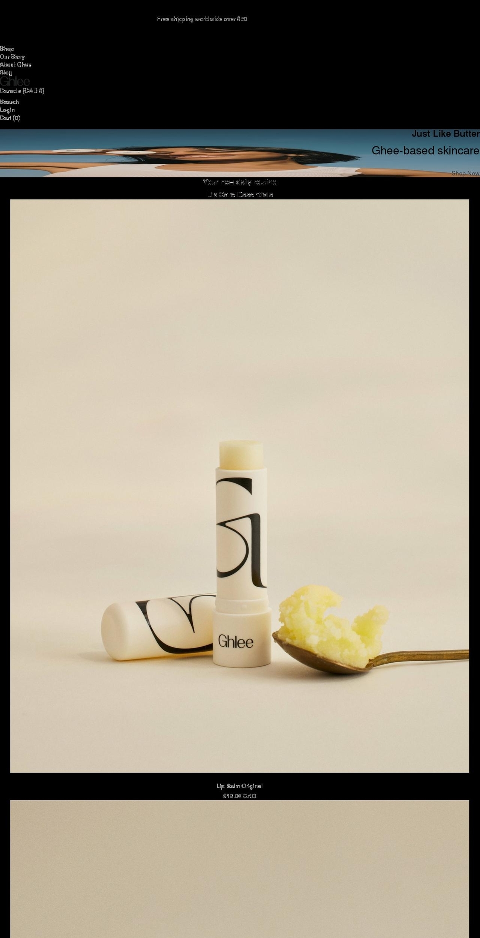 ghlee.com shopify website screenshot