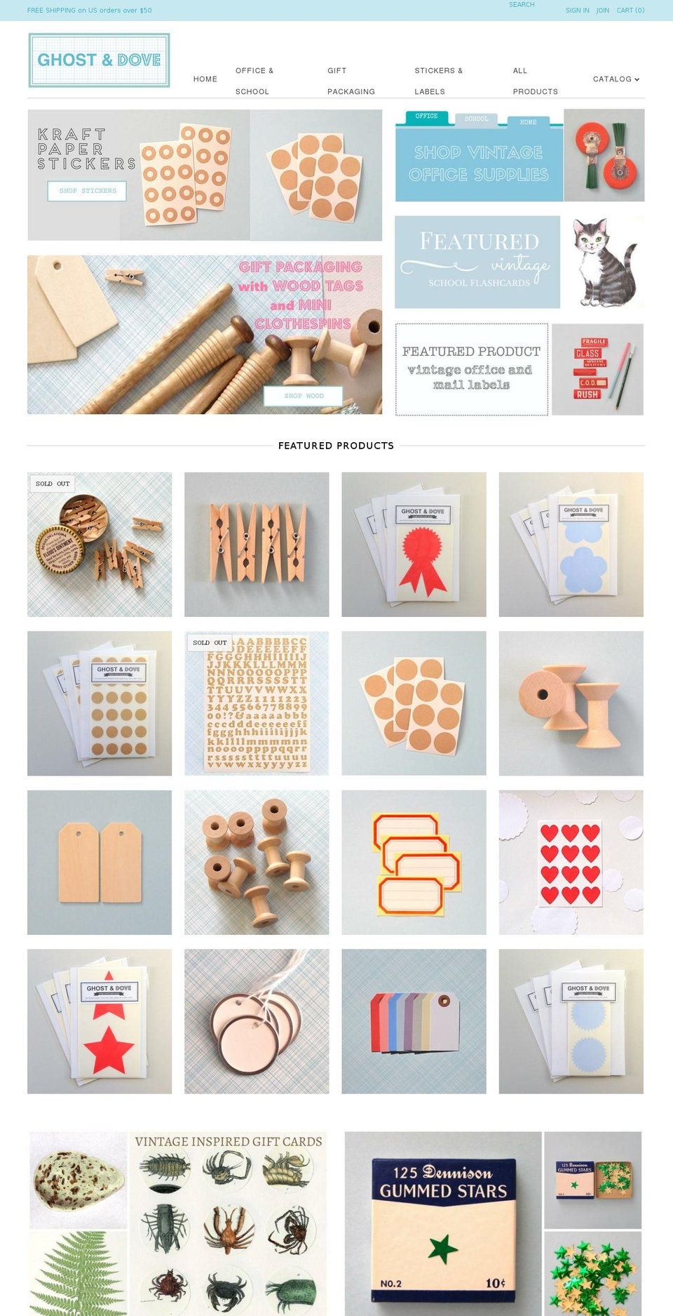 ghostanddove.com — Shopify storefront screenshot