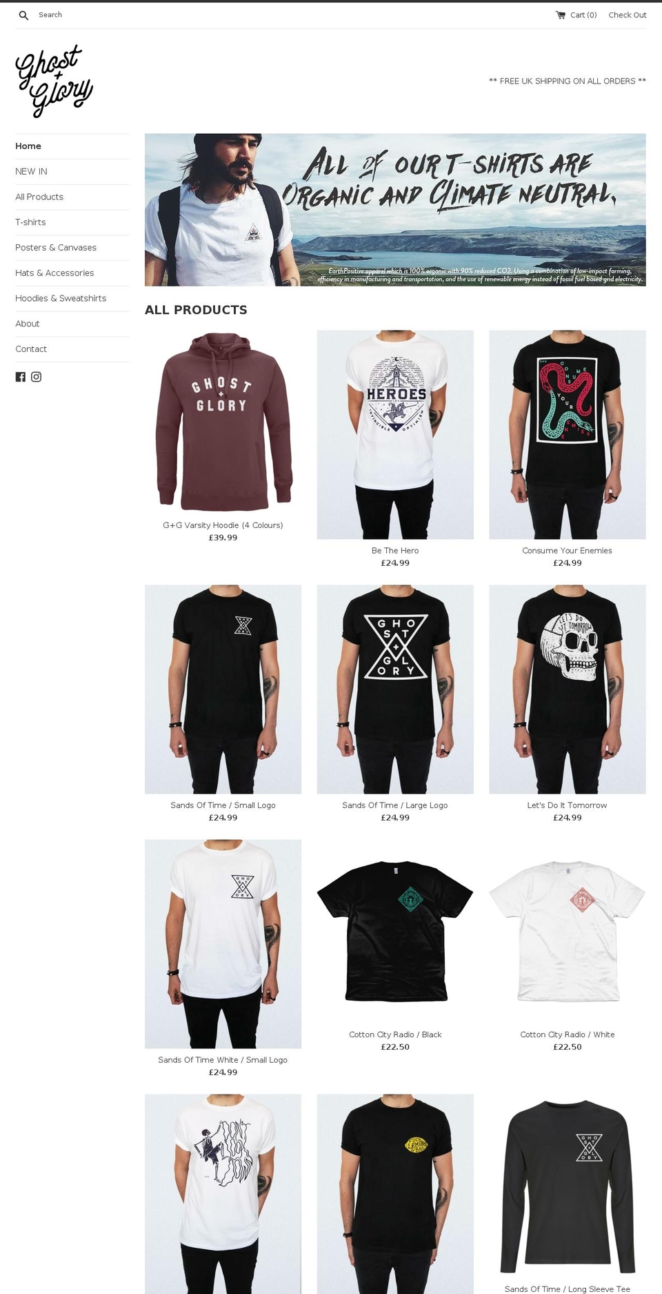 ghostandglory.com shopify website screenshot