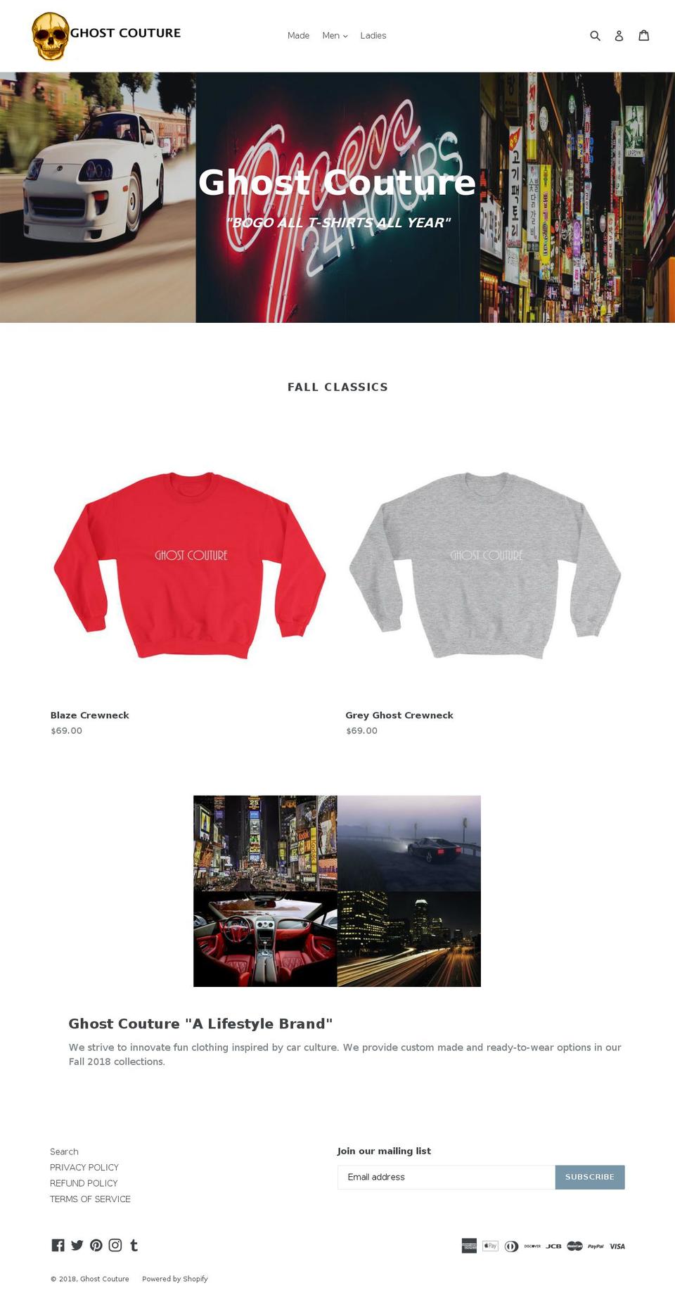ghostcouture.com — Shopify storefront screenshot