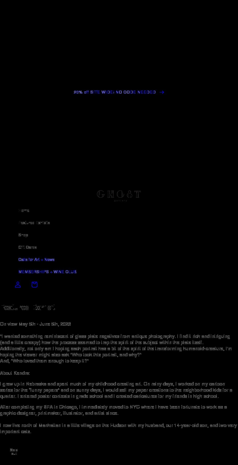 ghostgallery.org shopify website screenshot