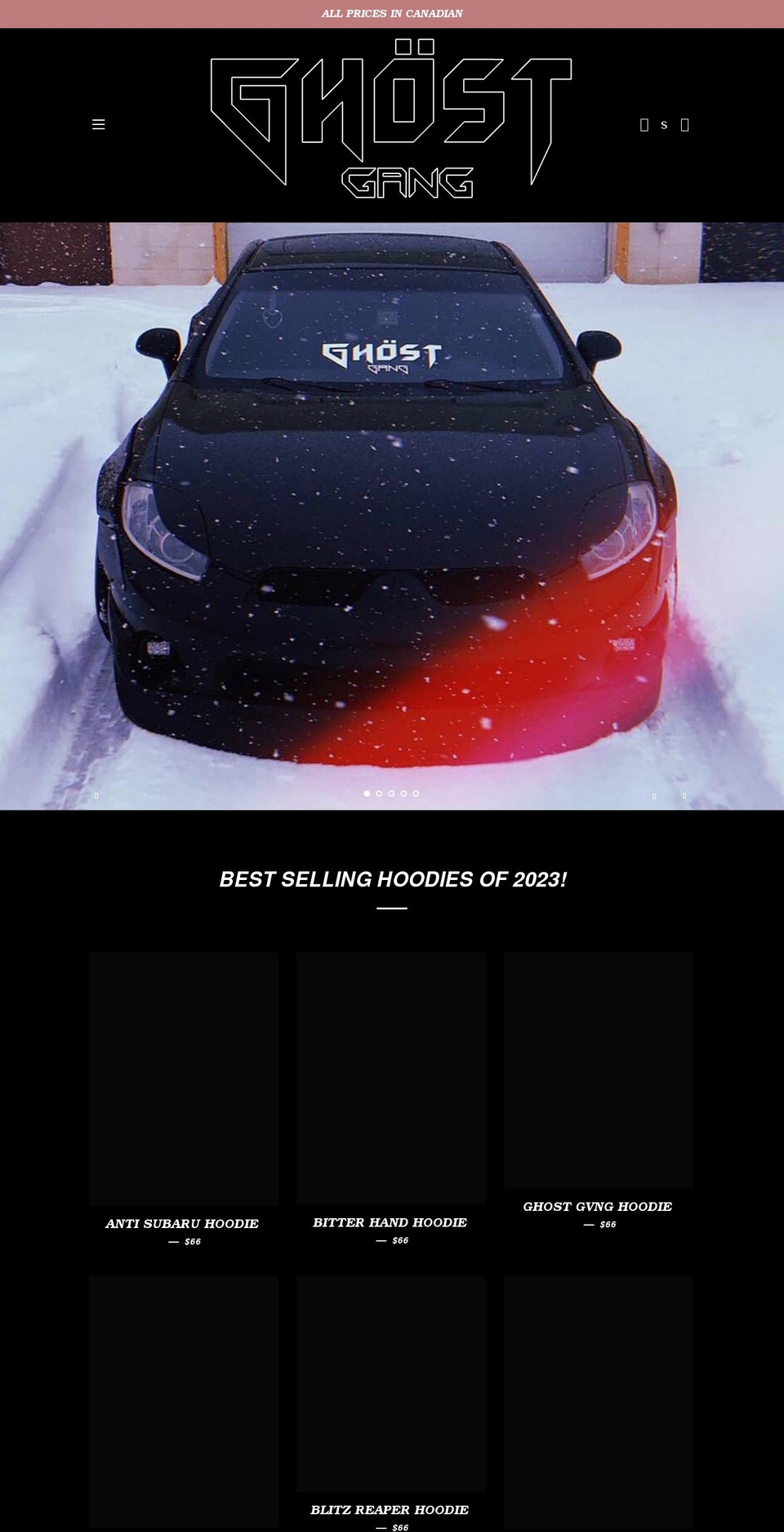 ghostgvng.com shopify website screenshot