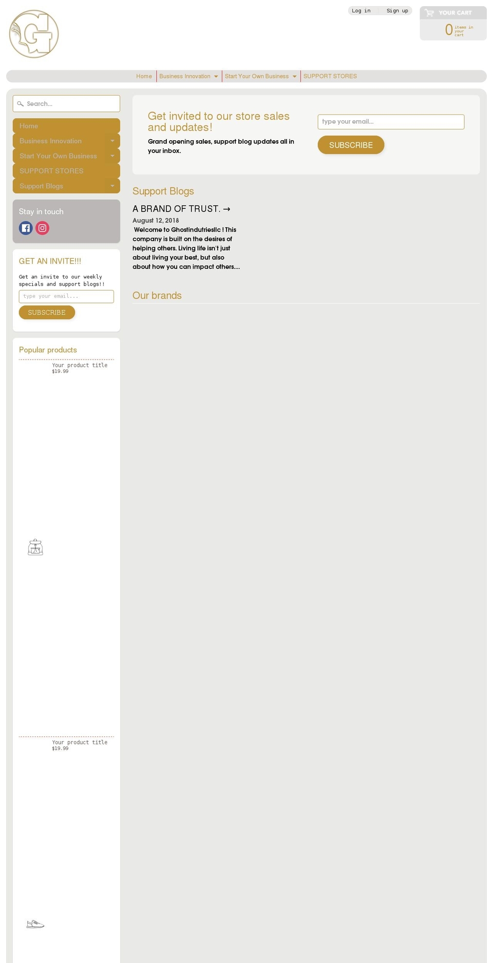 ghostindustriesllc.com — Shopify storefront screenshot