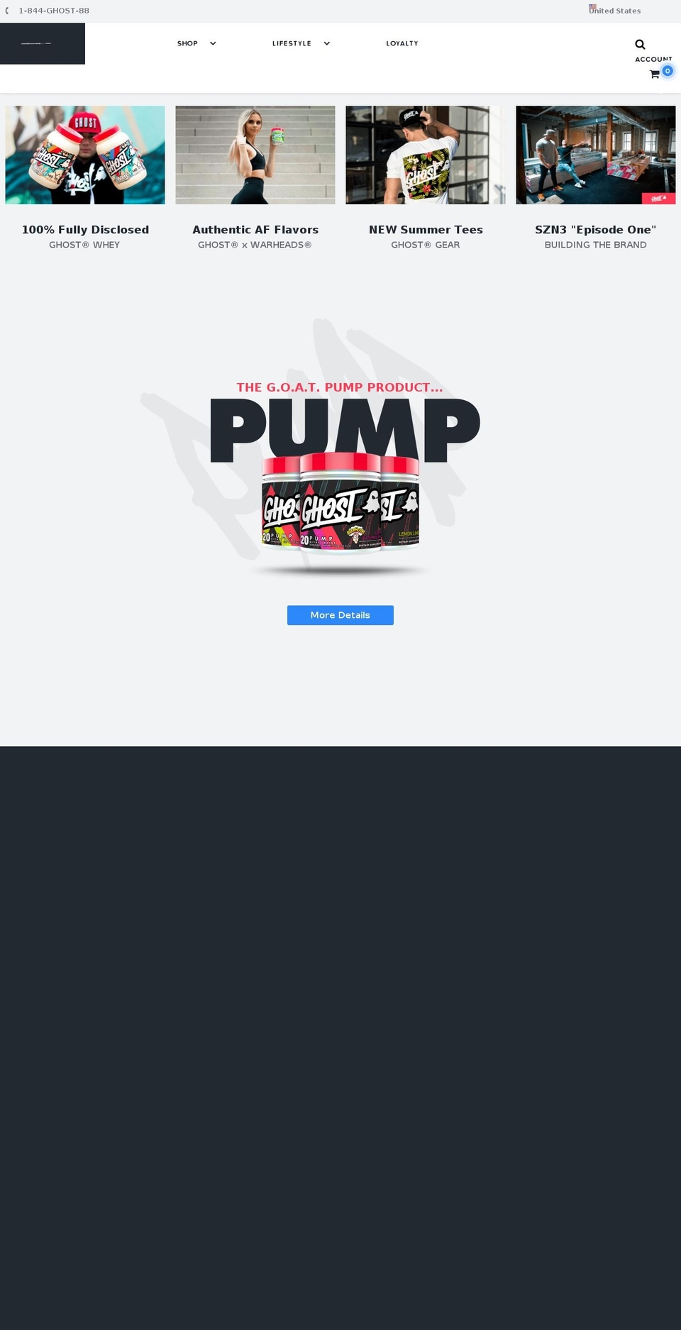 ghostlifestyle.com shopify website screenshot