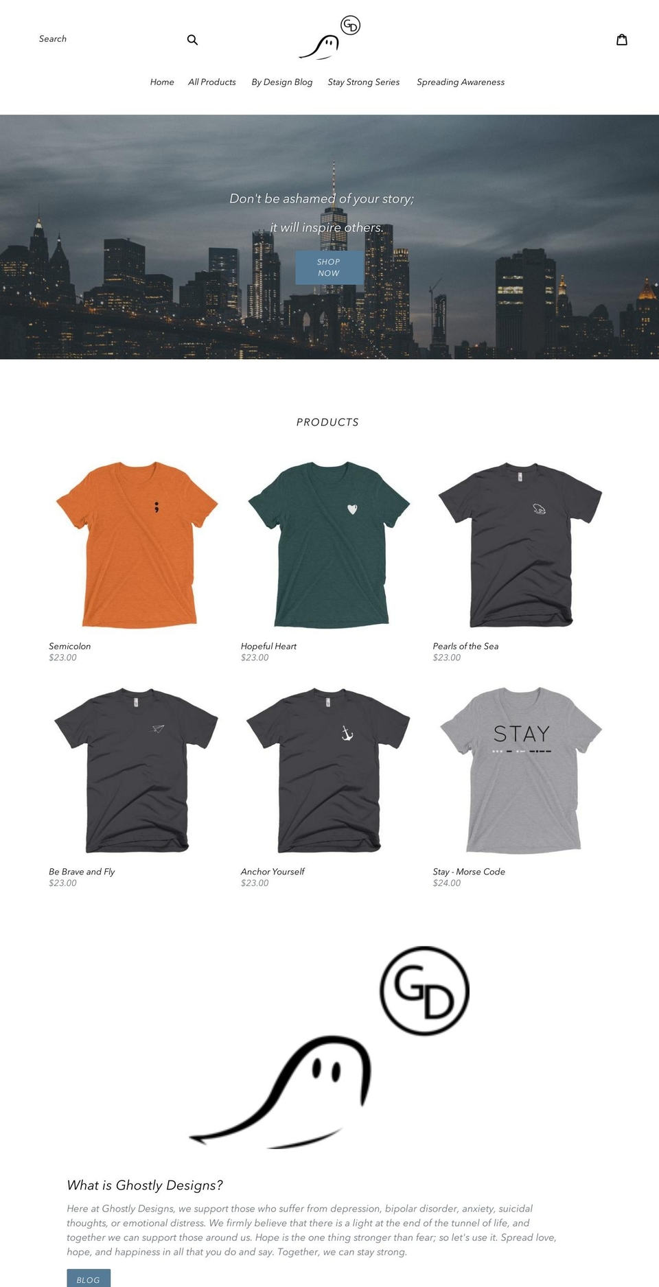 ghostlydesigns.com — Shopify storefront screenshot