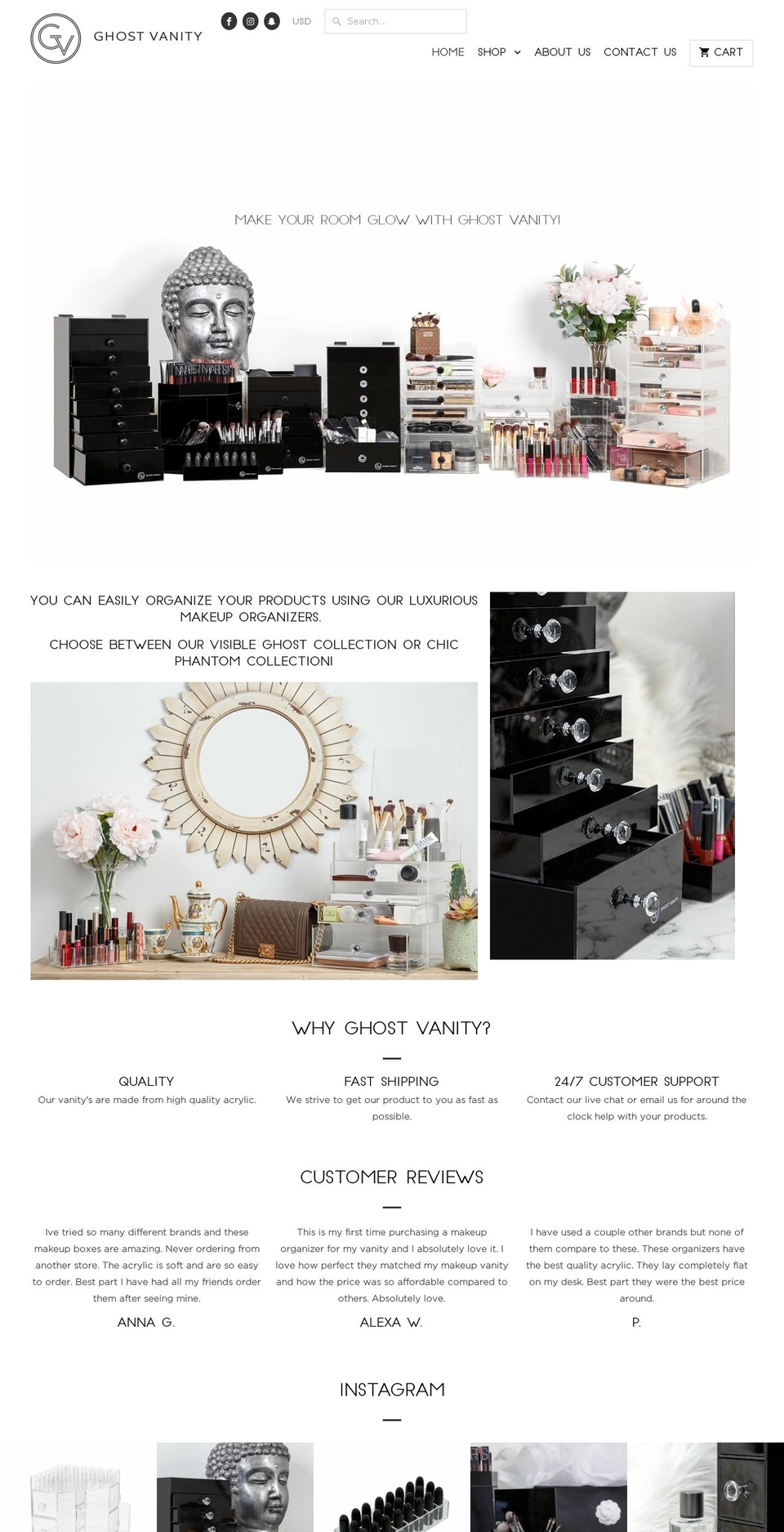 ghostvanity.com — Shopify storefront screenshot