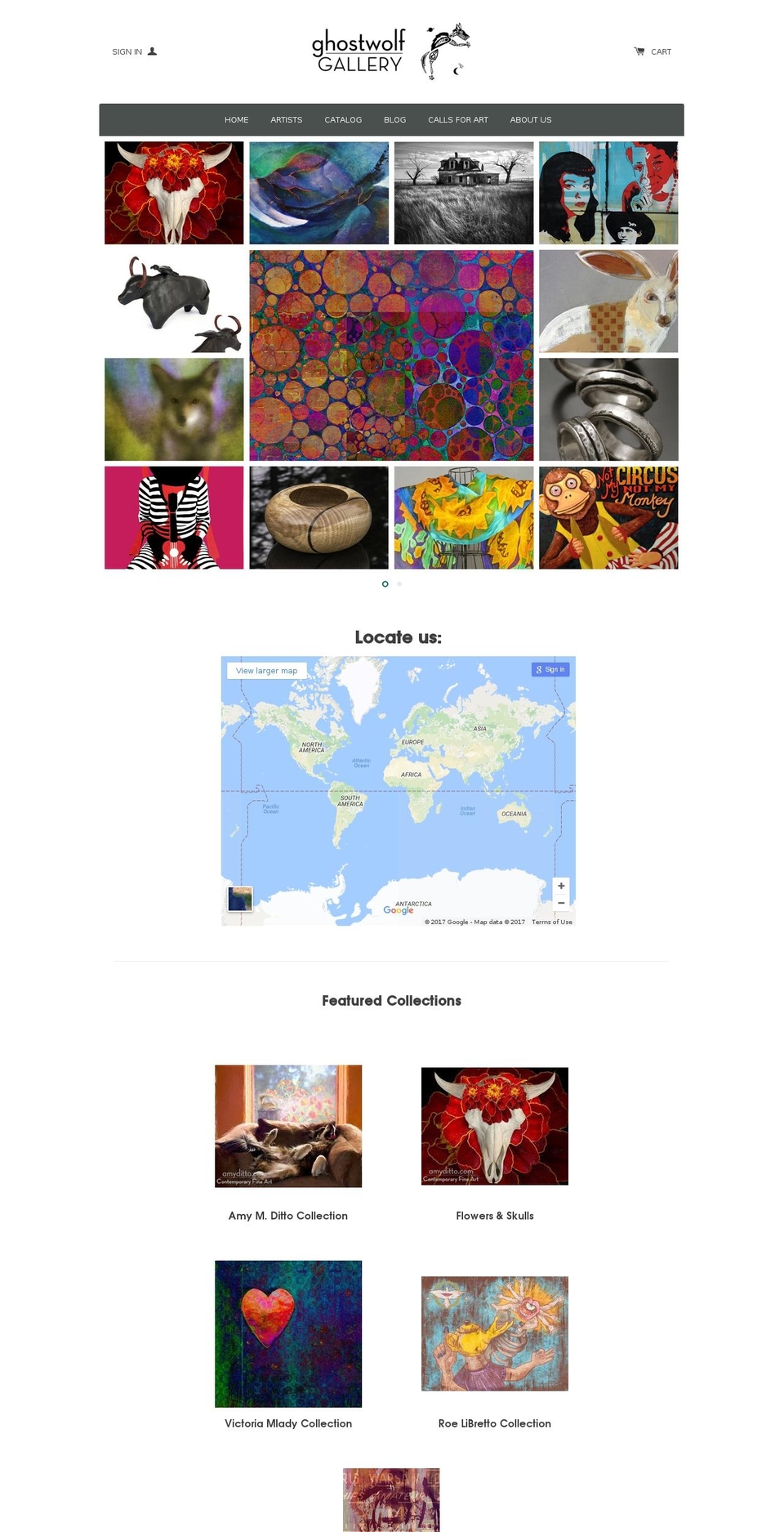 ghostwolfgallery.com shopify website screenshot