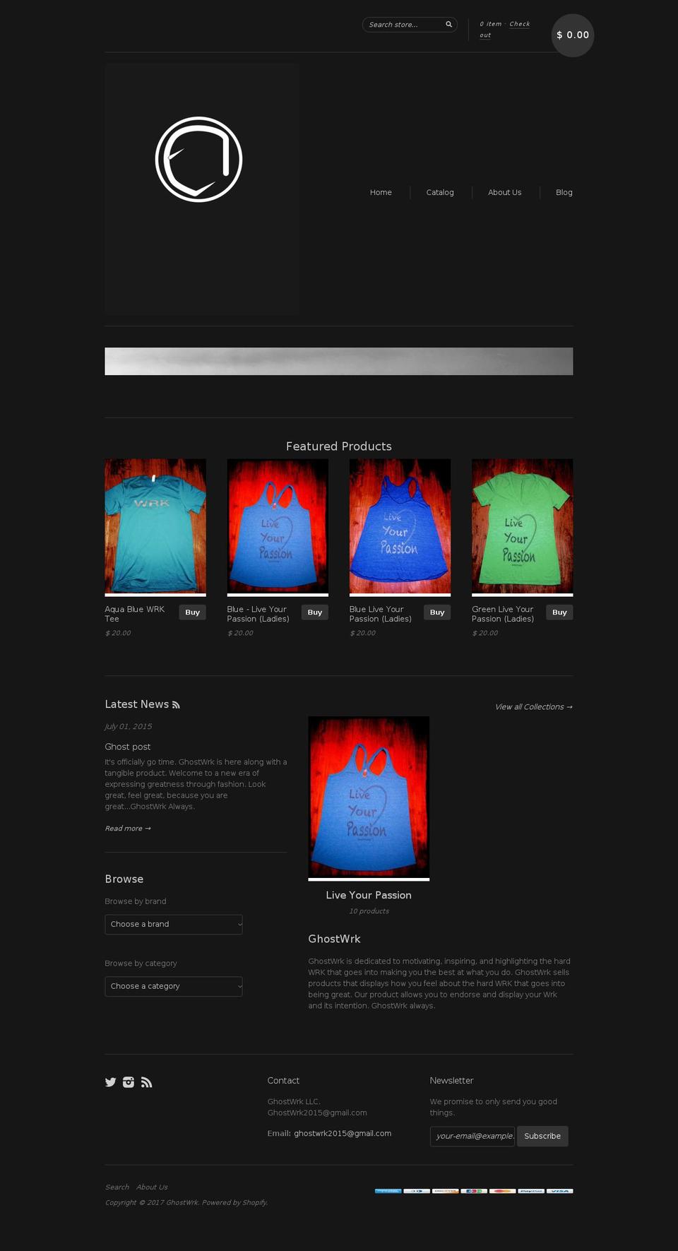 ghostwrk.com shopify website screenshot