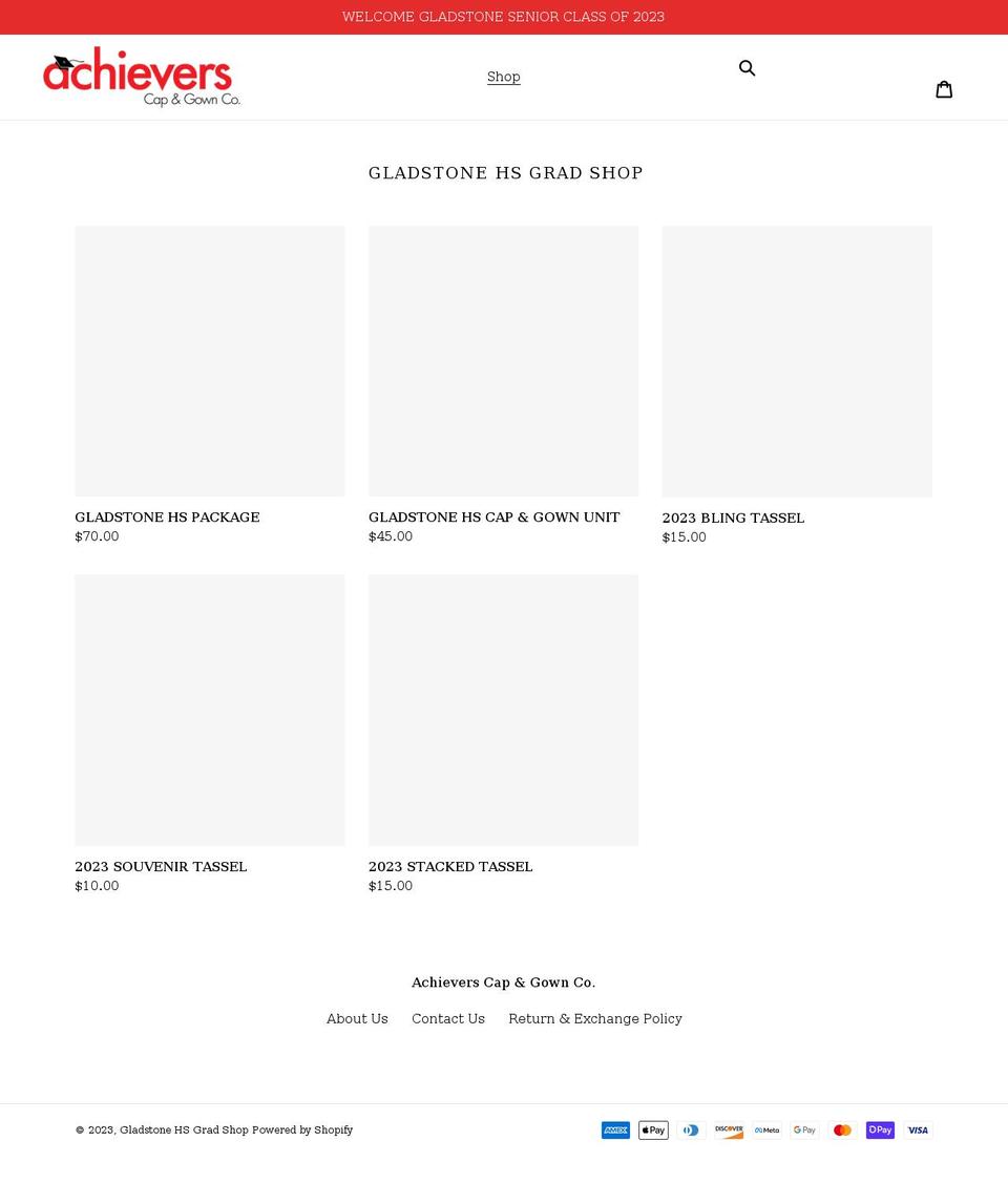 ghsgradshop.com shopify website screenshot