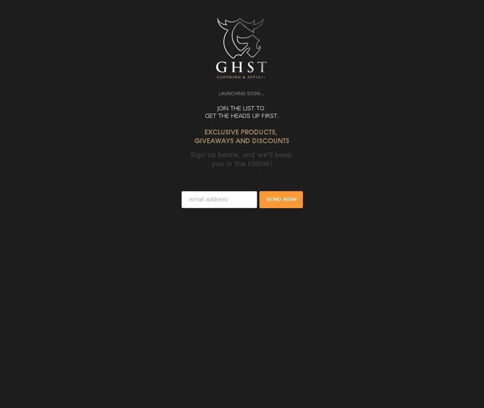 ghstclothing.com shopify website screenshot