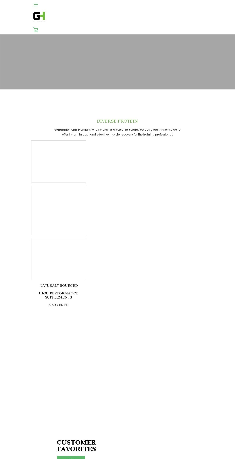 ghsupplements.com shopify website screenshot