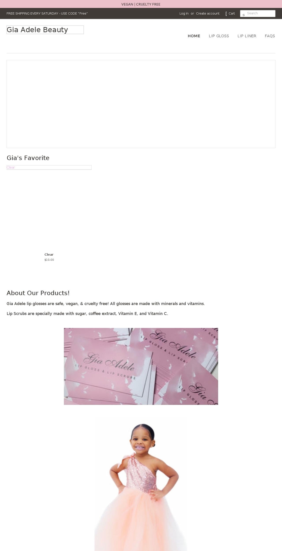 giaadelebeauty.com shopify website screenshot