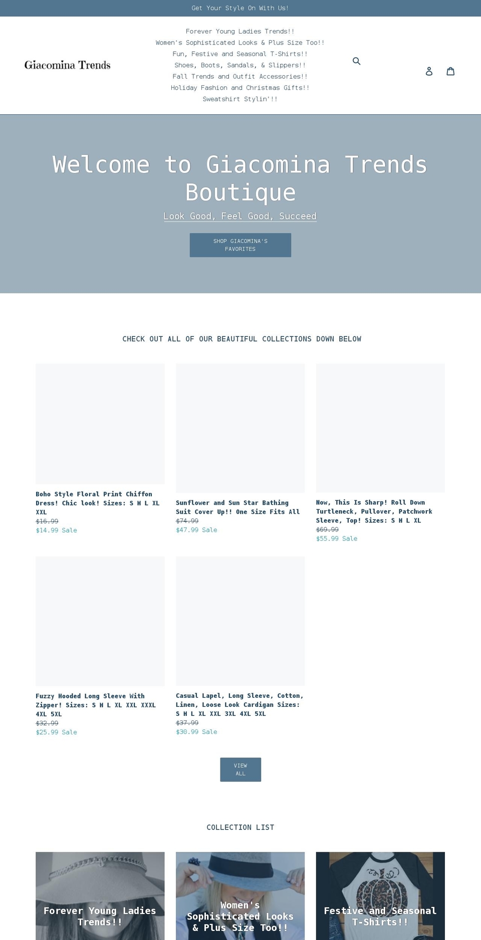 giacominatrends.com shopify website screenshot