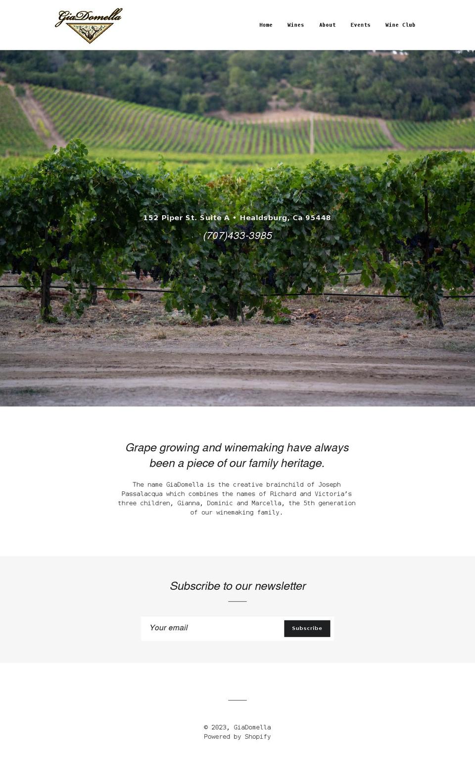 giadomella.com shopify website screenshot