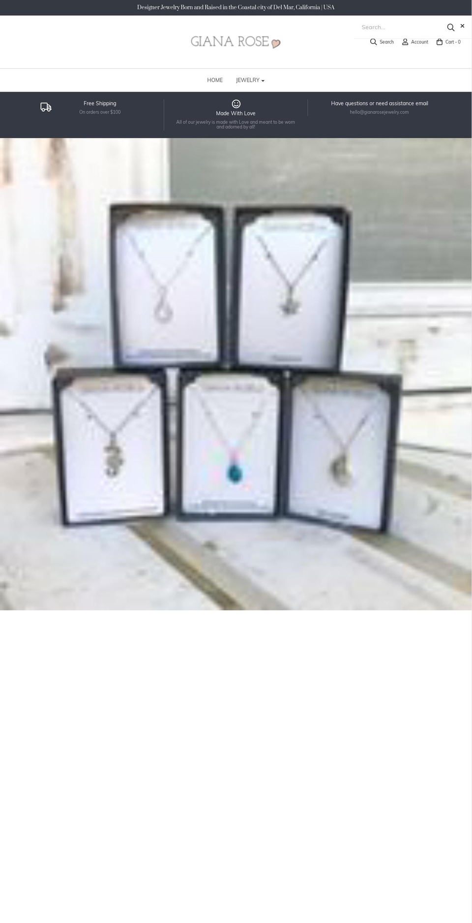 gianarosejewelry.com shopify website screenshot