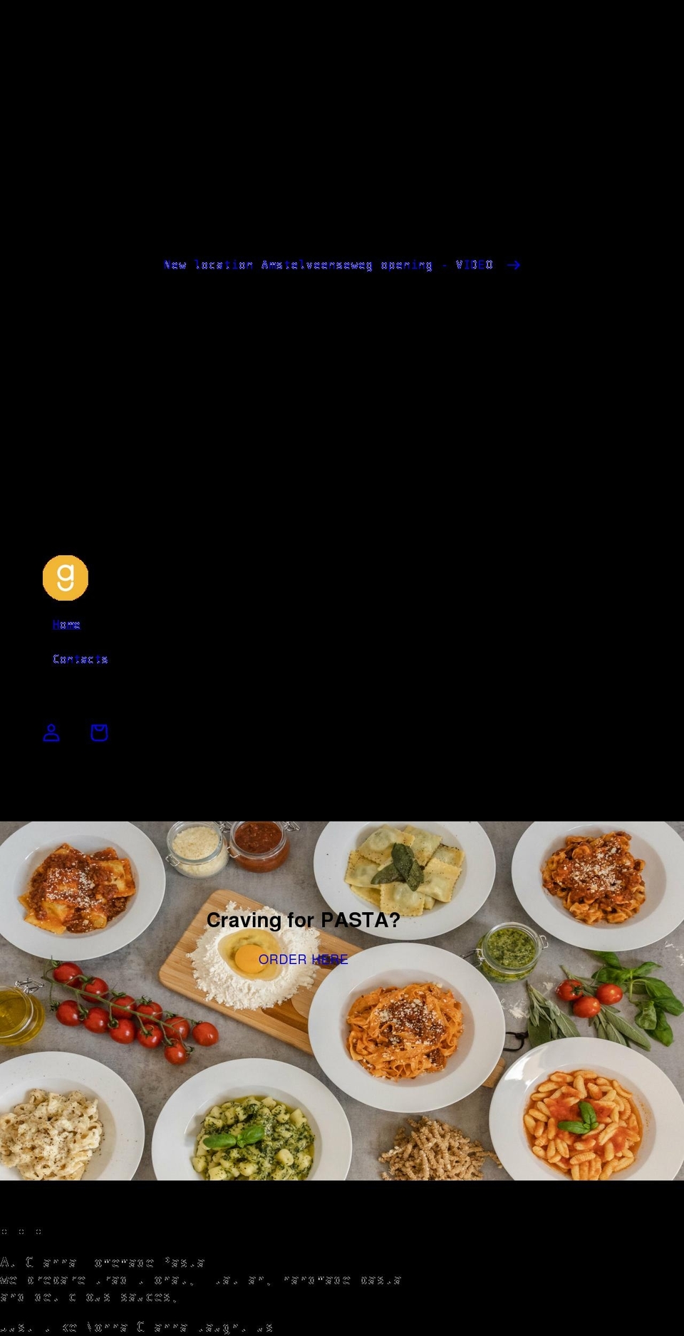 giannahomemadepasta.com shopify website screenshot