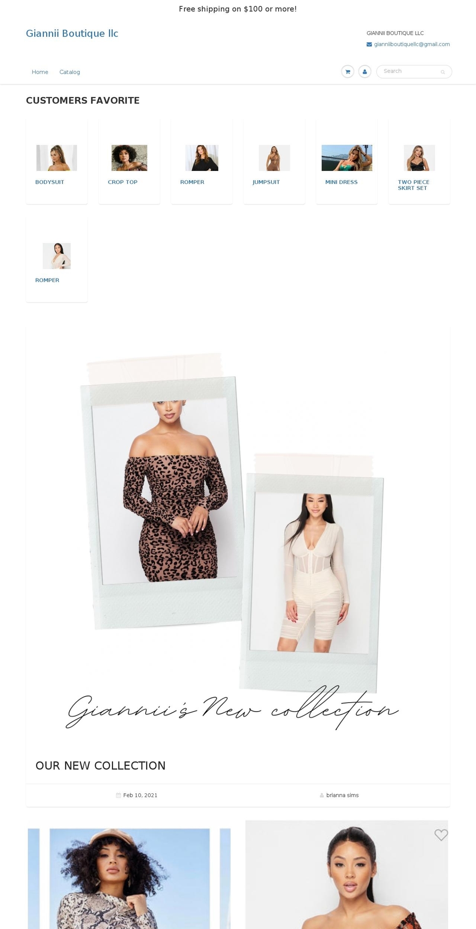 gianniiboutiquellc.com shopify website screenshot