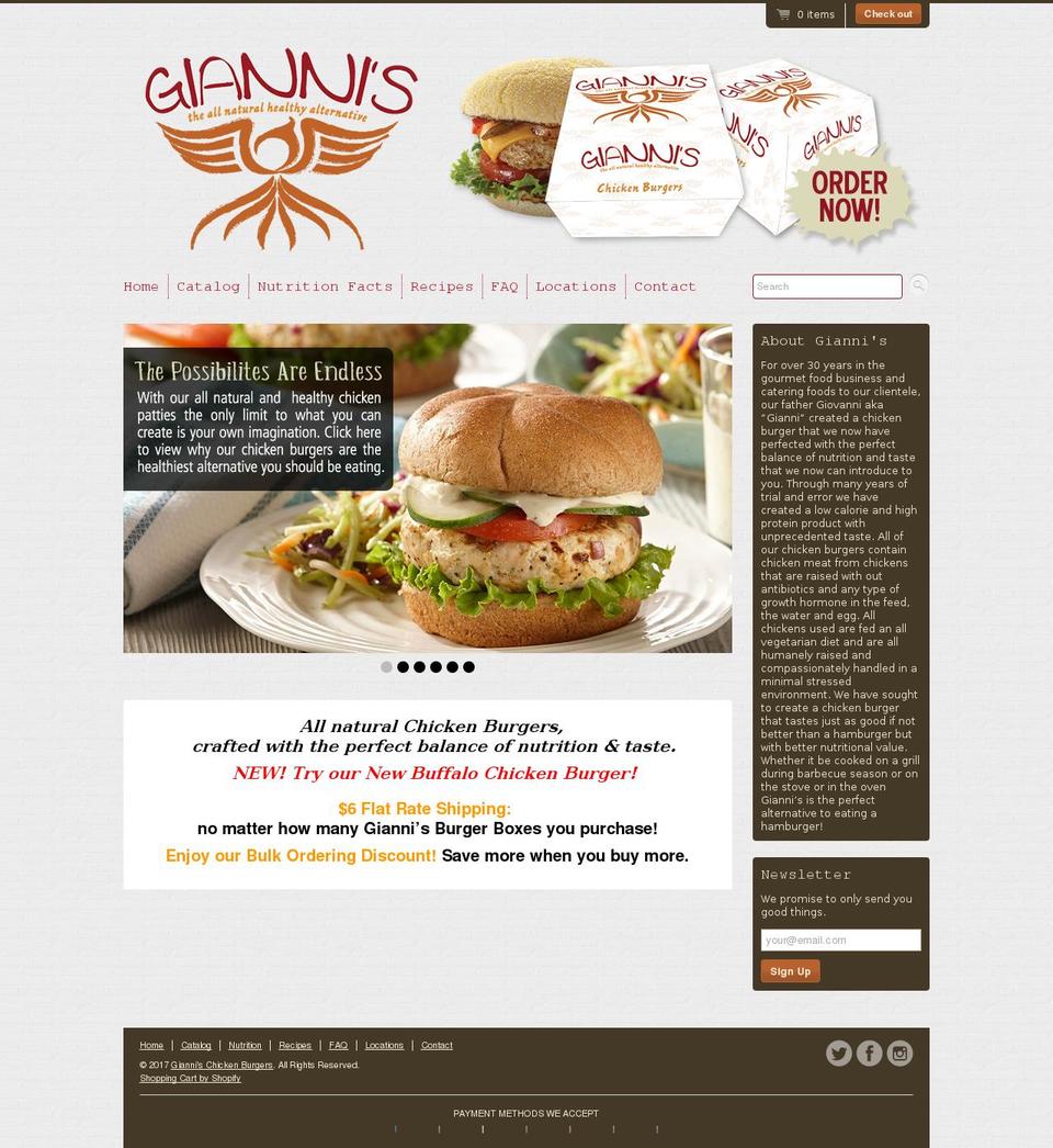 Copy of Radiance Shopify theme site example giannischickenburgers.com