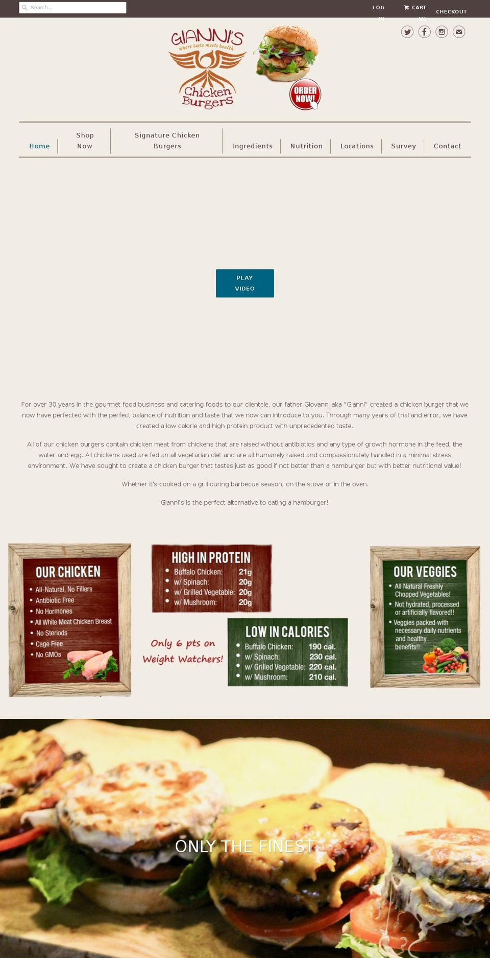giannischickenpatties.com — Shopify storefront screenshot