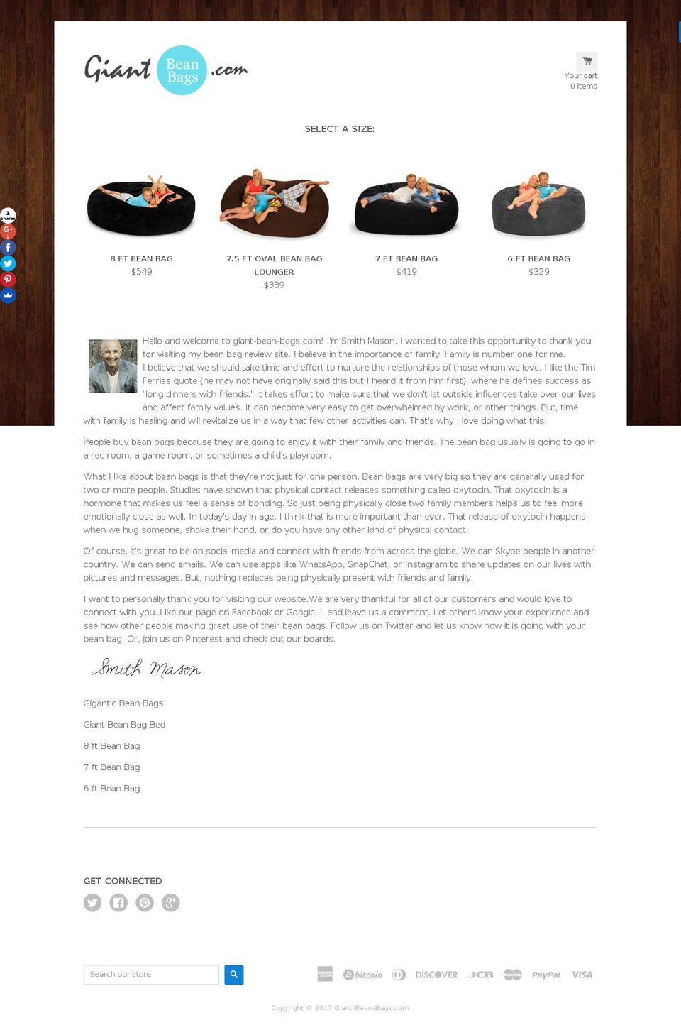 giant-bean-bags.com shopify website screenshot