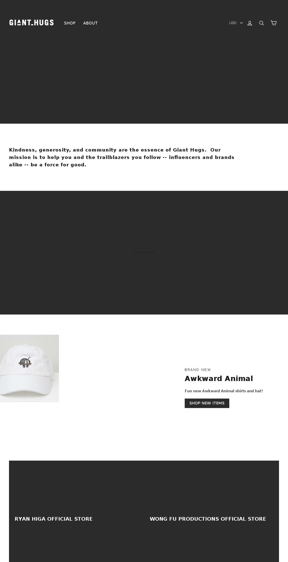 GH2 Motion Shopify theme site example gianthug.com