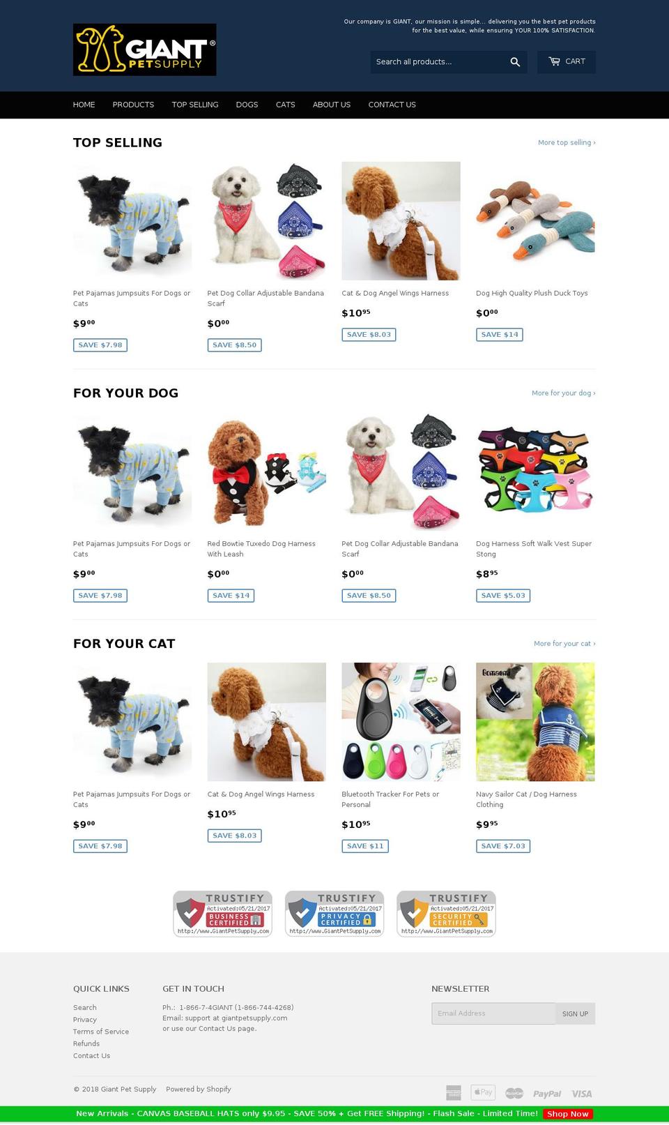 giantpetsupply.com shopify website screenshot