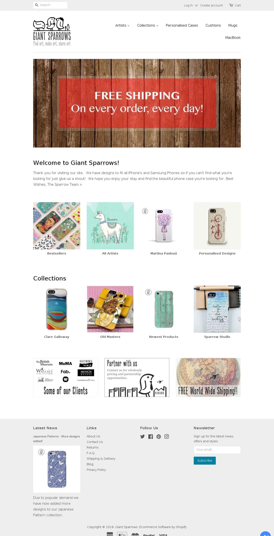 giantsparrows.com — Shopify storefront screenshot