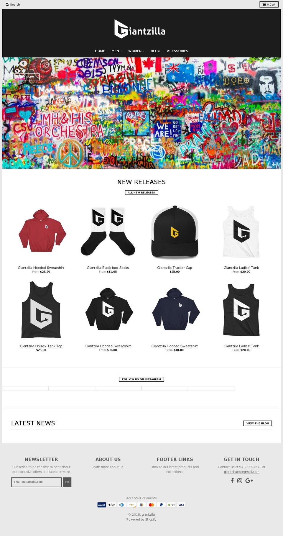 giantzilla.com shopify website screenshot