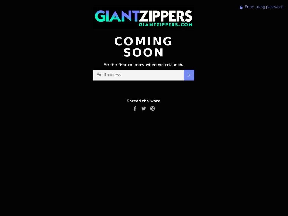 giantzippers.com — Shopify storefront screenshot
