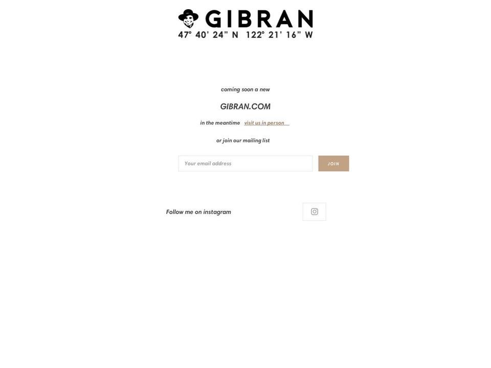 gibrandesign.com — Shopify storefront screenshot