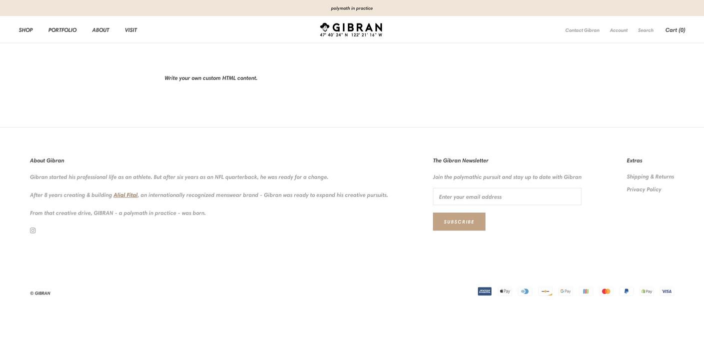 gibranphoto.com — Shopify storefront screenshot