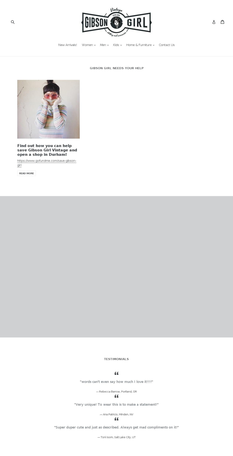 gibsongirlvintage.com shopify website screenshot