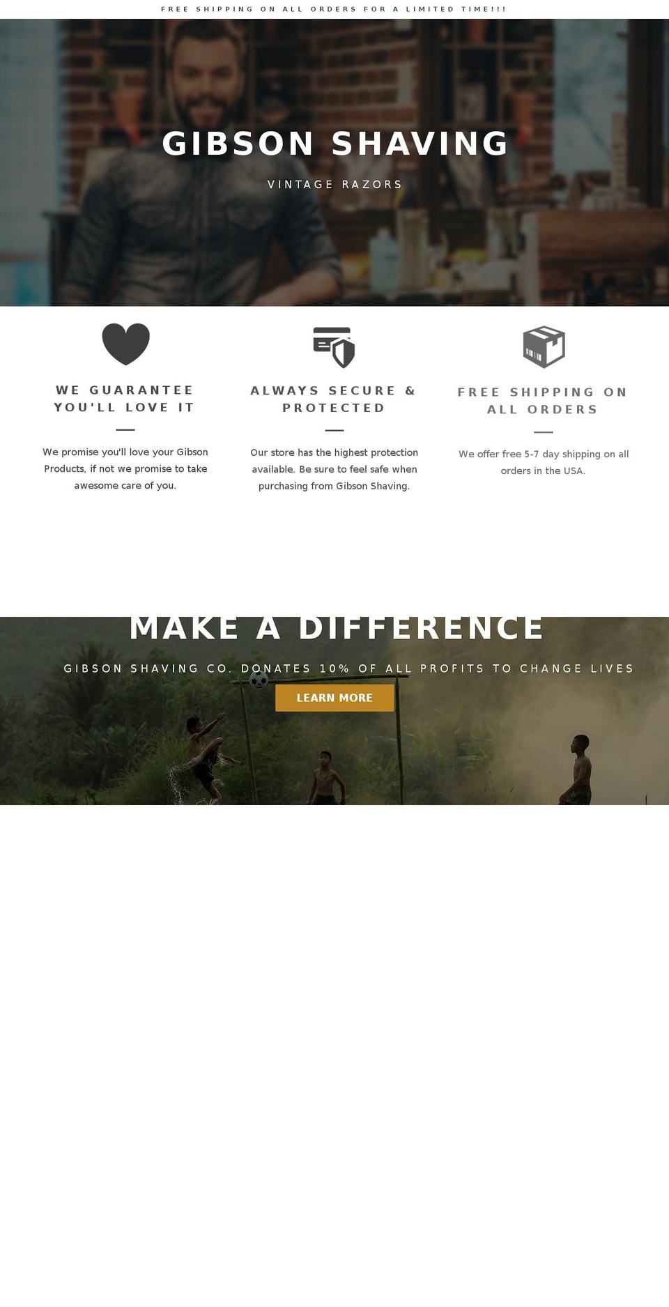 gibsonshaving.com shopify website screenshot