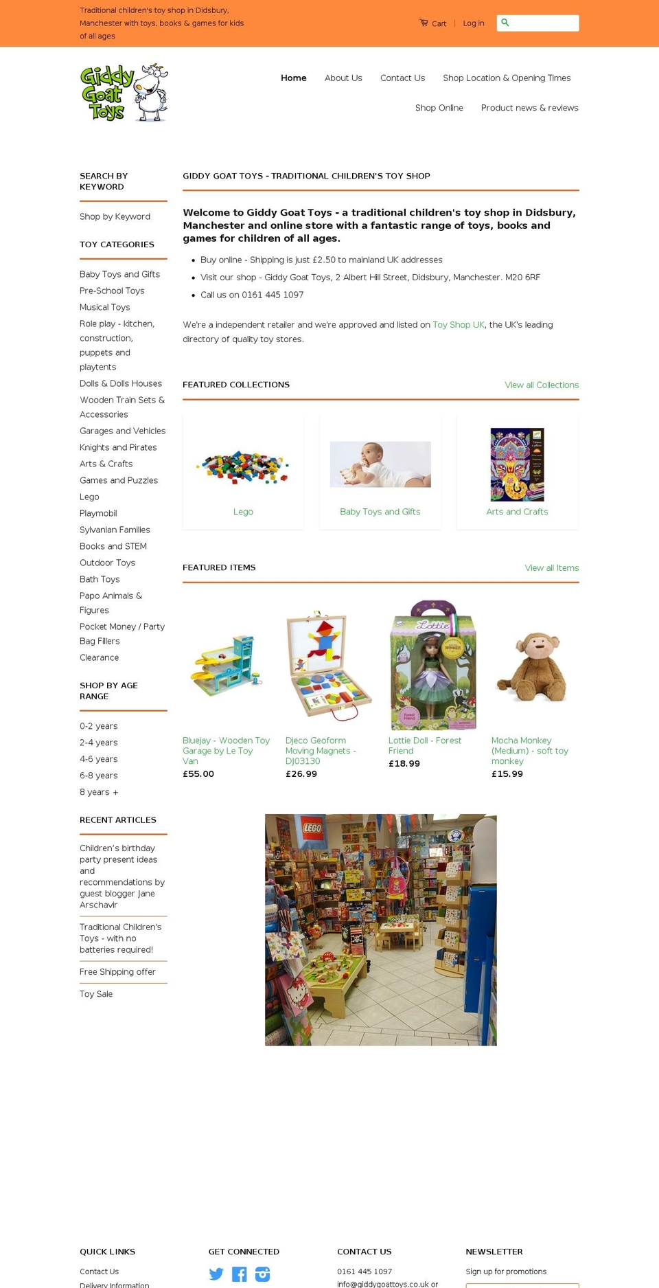 giddygoattoys.co.uk shopify website screenshot