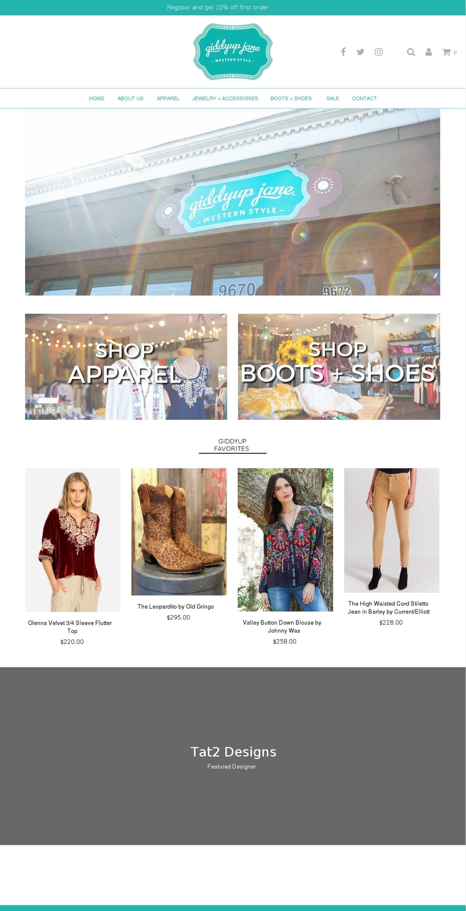 giddyupjane.com — Shopify storefront screenshot