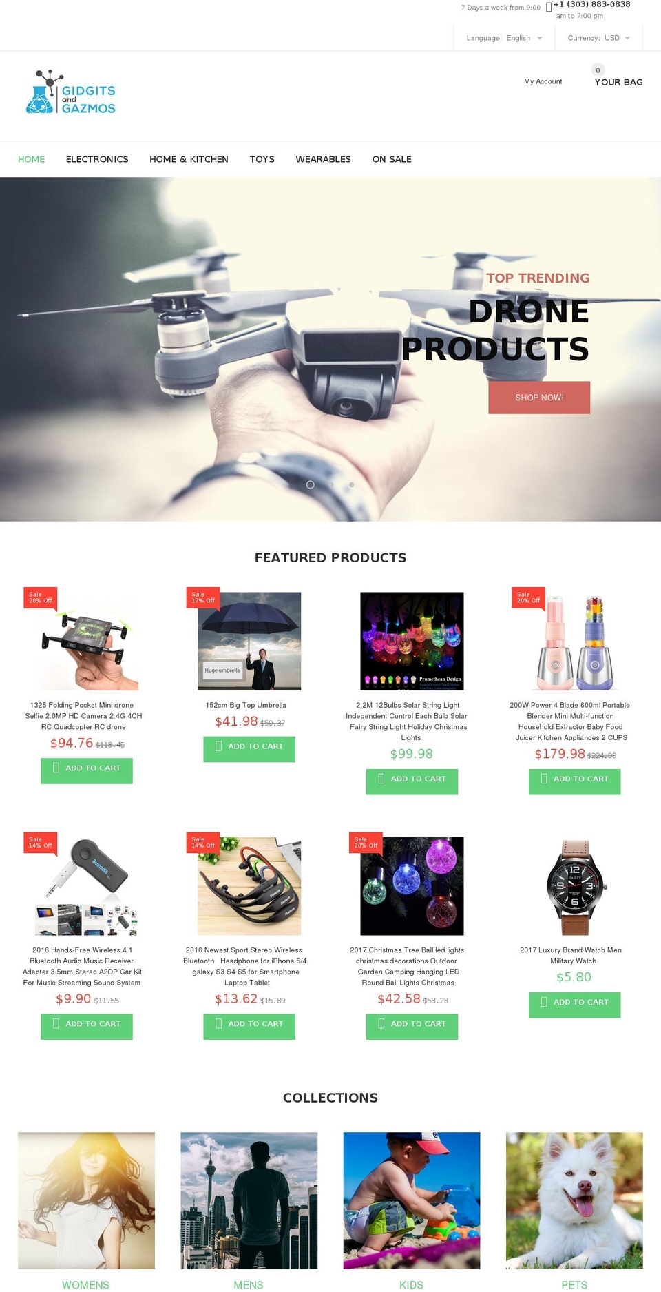 install-me-myshop-v-1-0-8 Shopify theme site example gidgitsandgazmos.com