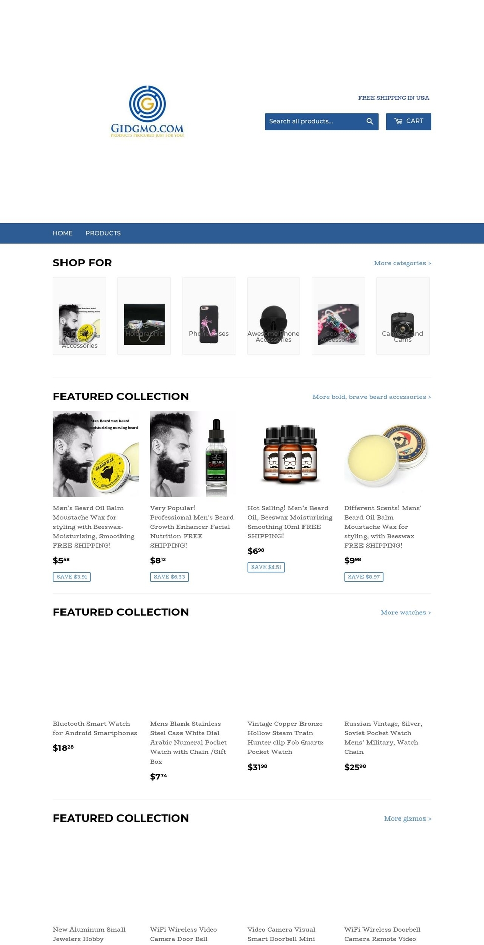 gidgmo.com — Shopify storefront screenshot