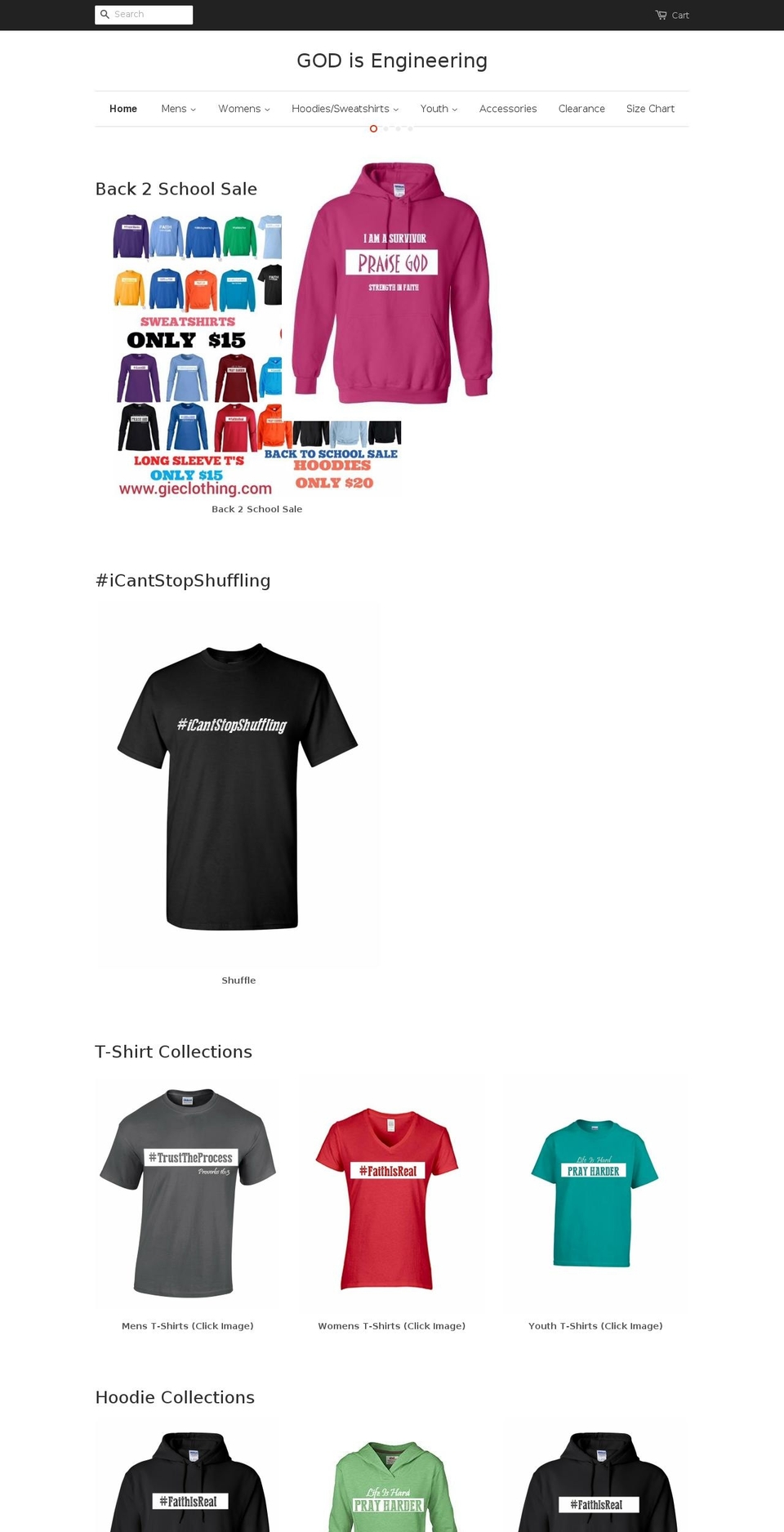 gieclothing.com — Shopify storefront screenshot