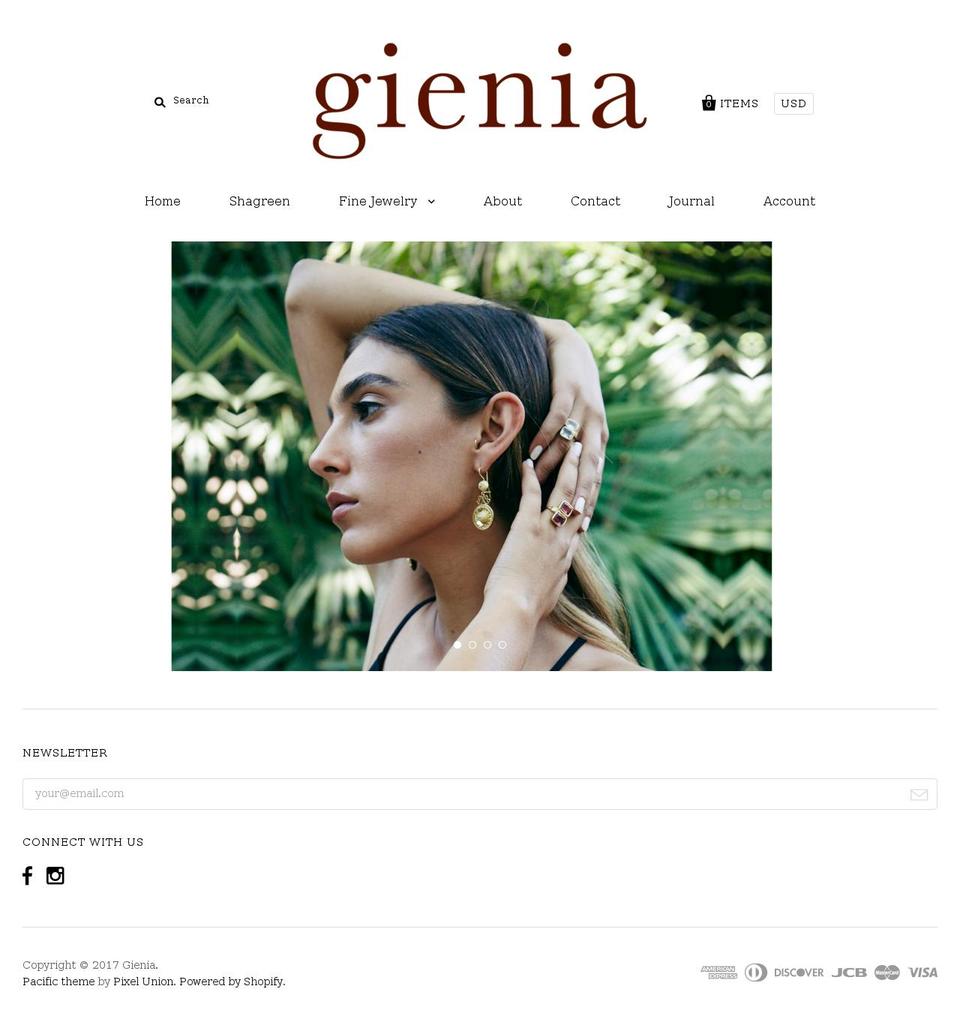 gieniadesign.com shopify website screenshot