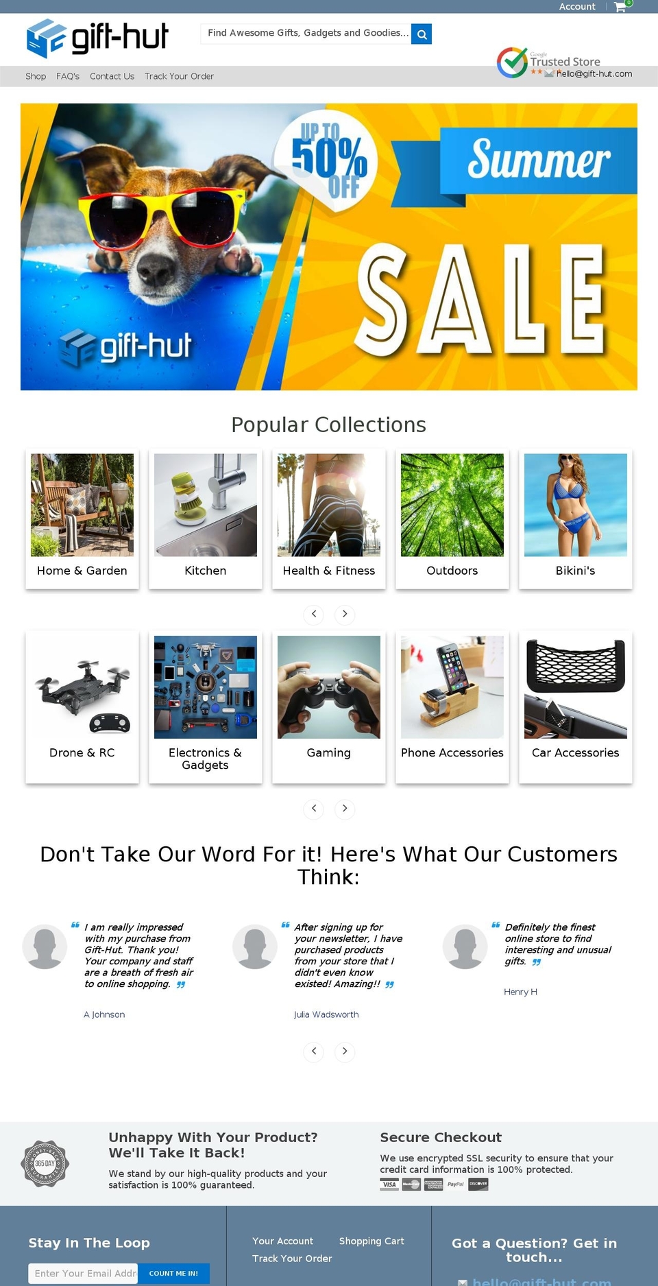 Hulk Finale Shopify theme site example gift-hut.com