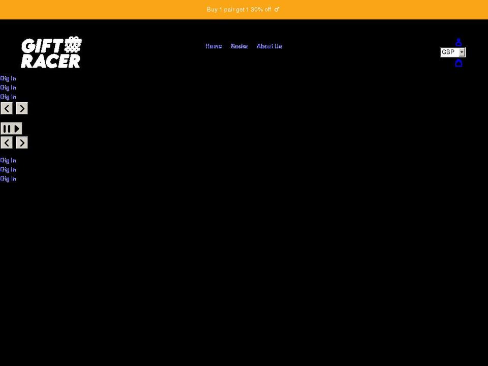 gift-racer.myshopify.com shopify website screenshot