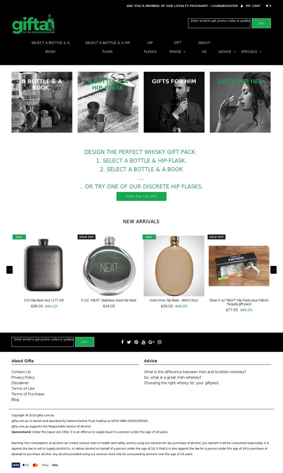 gifta.com.au shopify website screenshot