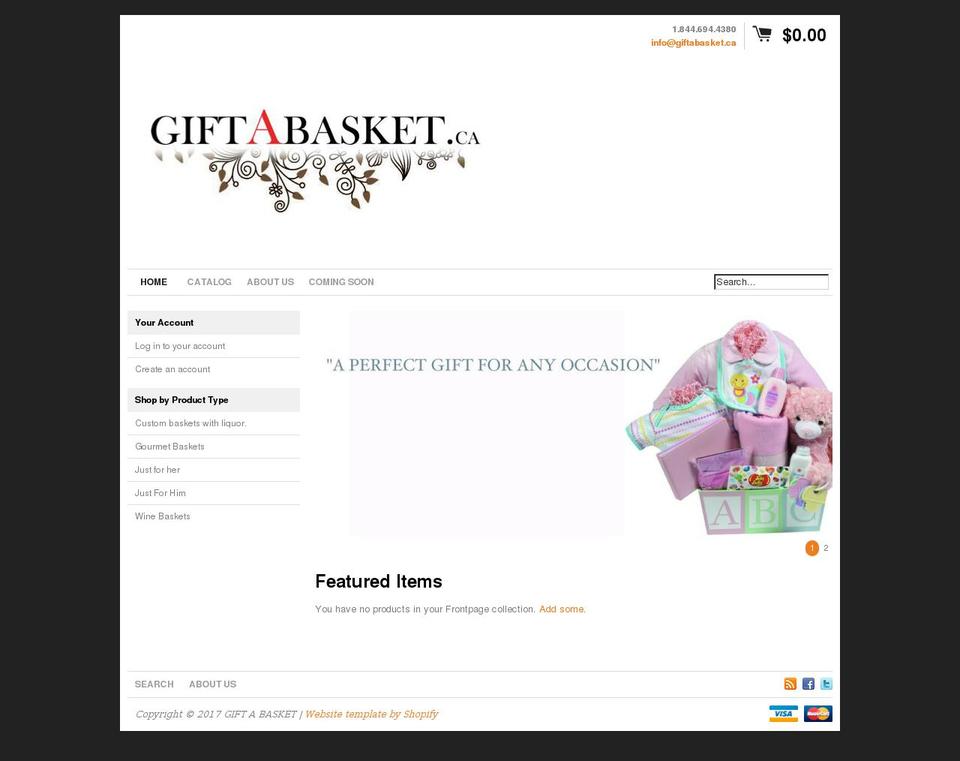 giftabasket.ca shopify website screenshot